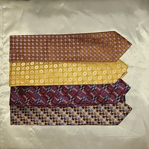 4 designer ties BNWT XMI Platinum Ike Behar